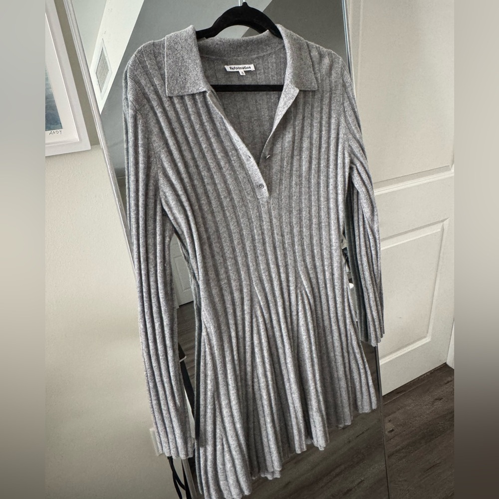 Reformation Walsh Cashmere Collared Mini Dress size medium